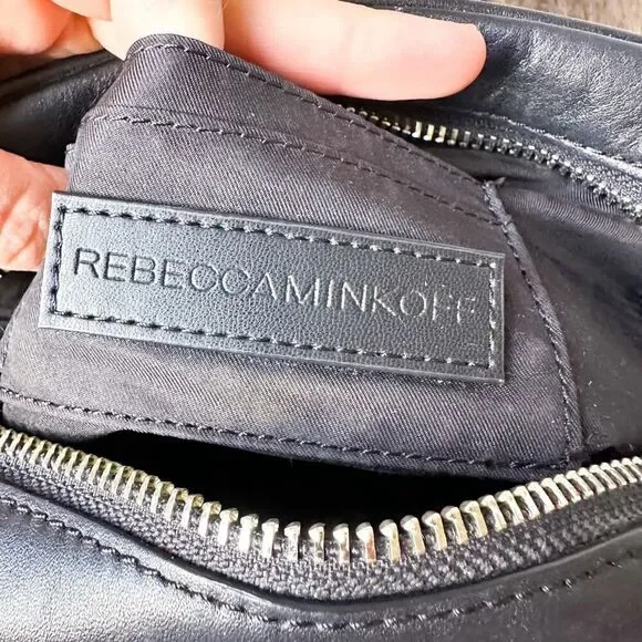 Rebecca Minkoff's M.A.B. Camera Black Leather Crossbody Purse Bag - Picture 10 of 16